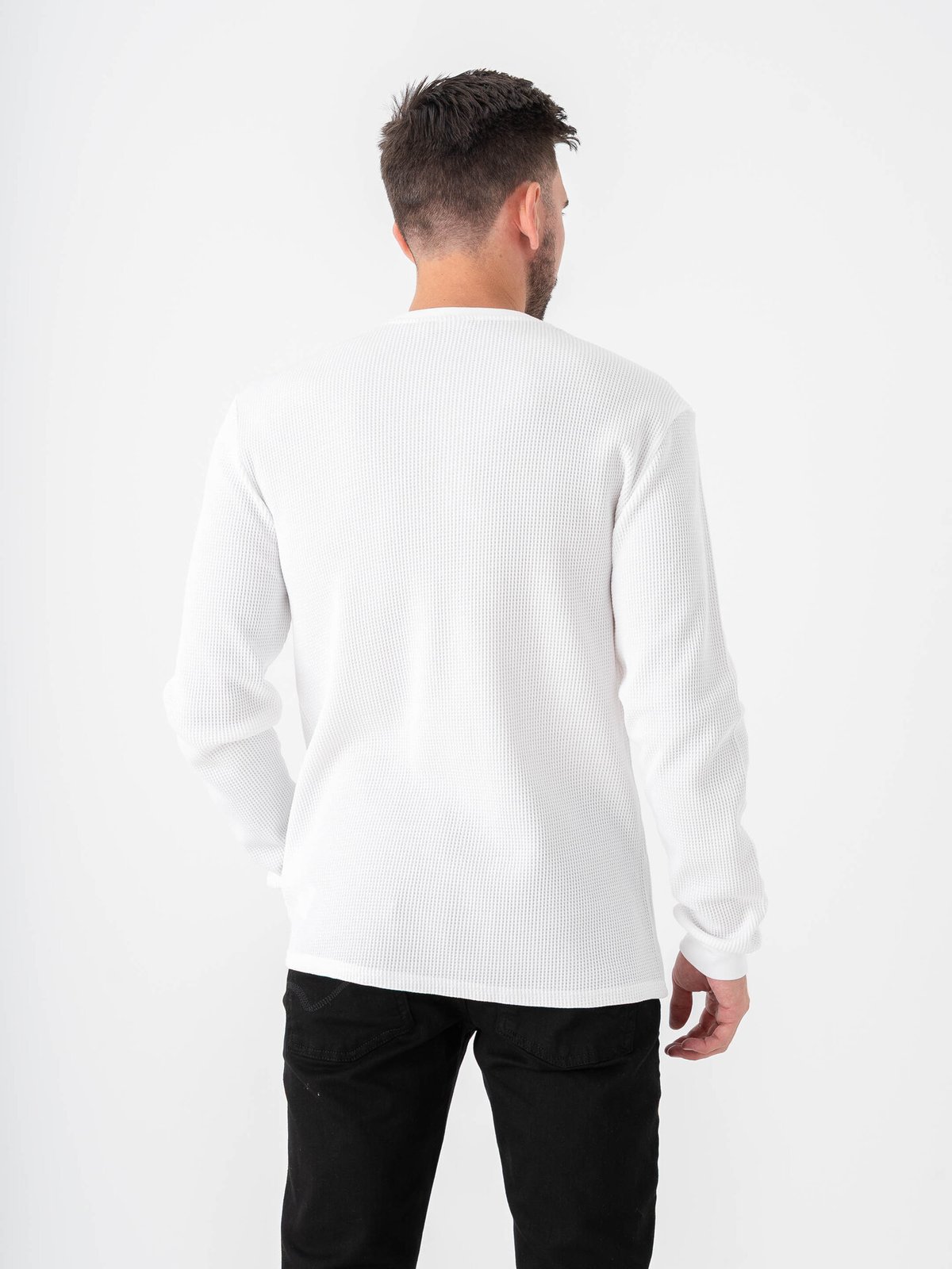 Only & Sons Tobie Reg Long Sleeve Henley Tee Bright White