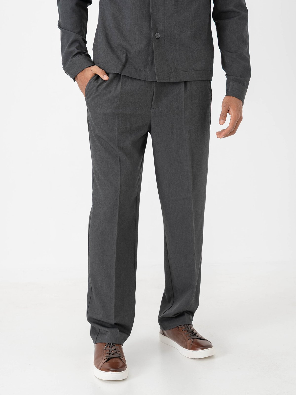 Only & Sons Miro Tailored Loose Pant Dark Grey Melange