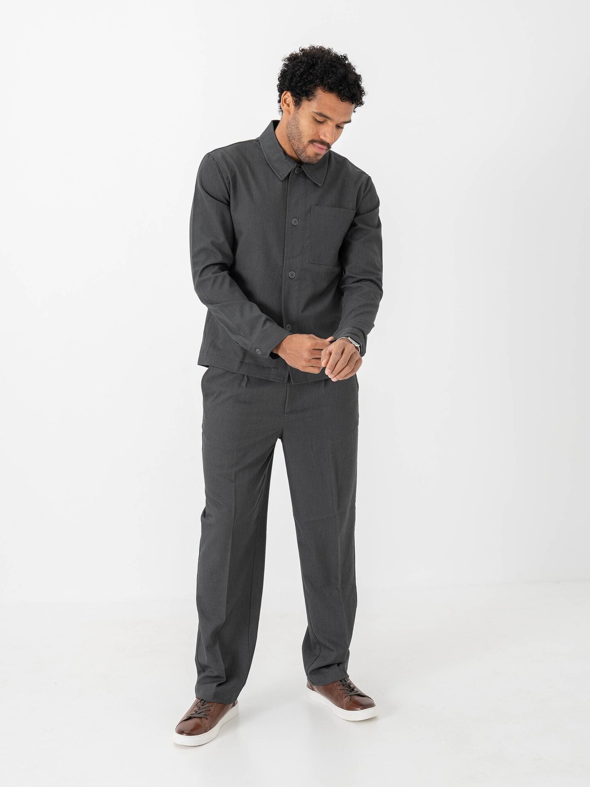 Only & Sons Miro Tailored Loose Pant Dark Grey Melange