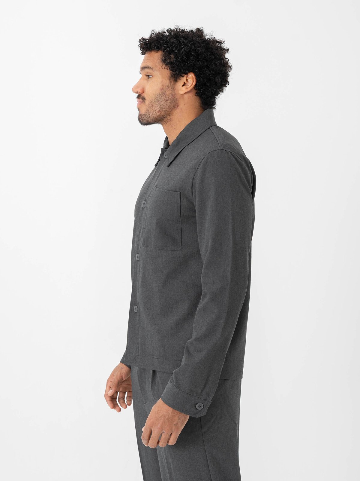 Only & Sons Miro Tailored Regular Overshirt Dark Grey Melange