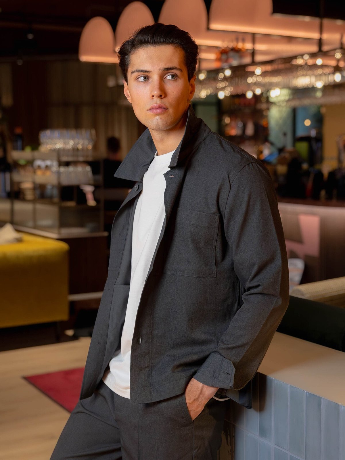 Only & Sons Miro Tailored Regular Overshirt Dark Grey Melange