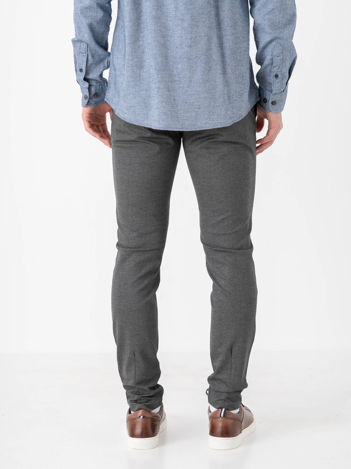 Only & Sons Mark Slim Check Pant Jet Black