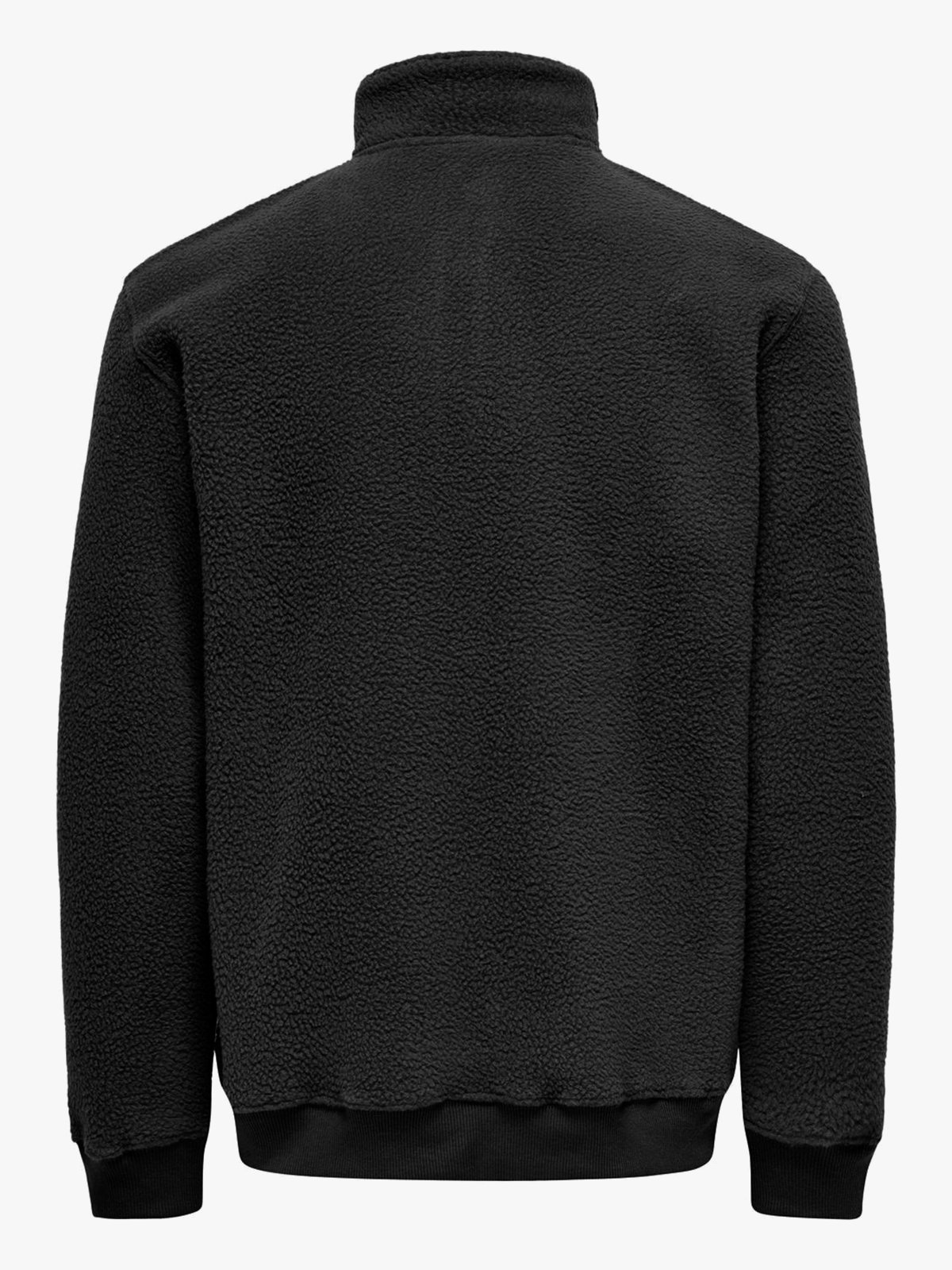 Only & Sons Emilio Reg Teddy Zip Sweat Black