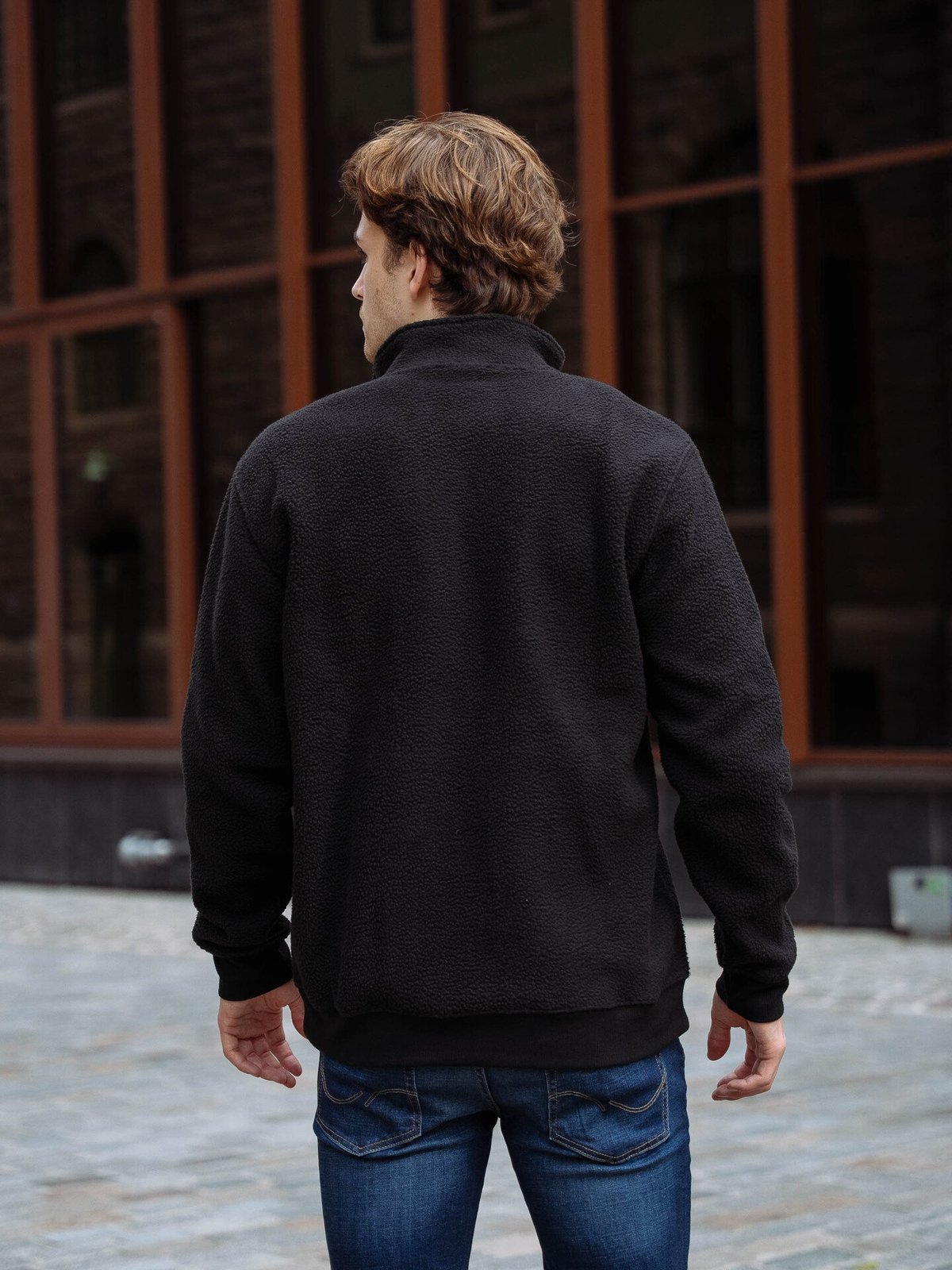 Only & Sons Emilio Reg Teddy Zip Sweat Black