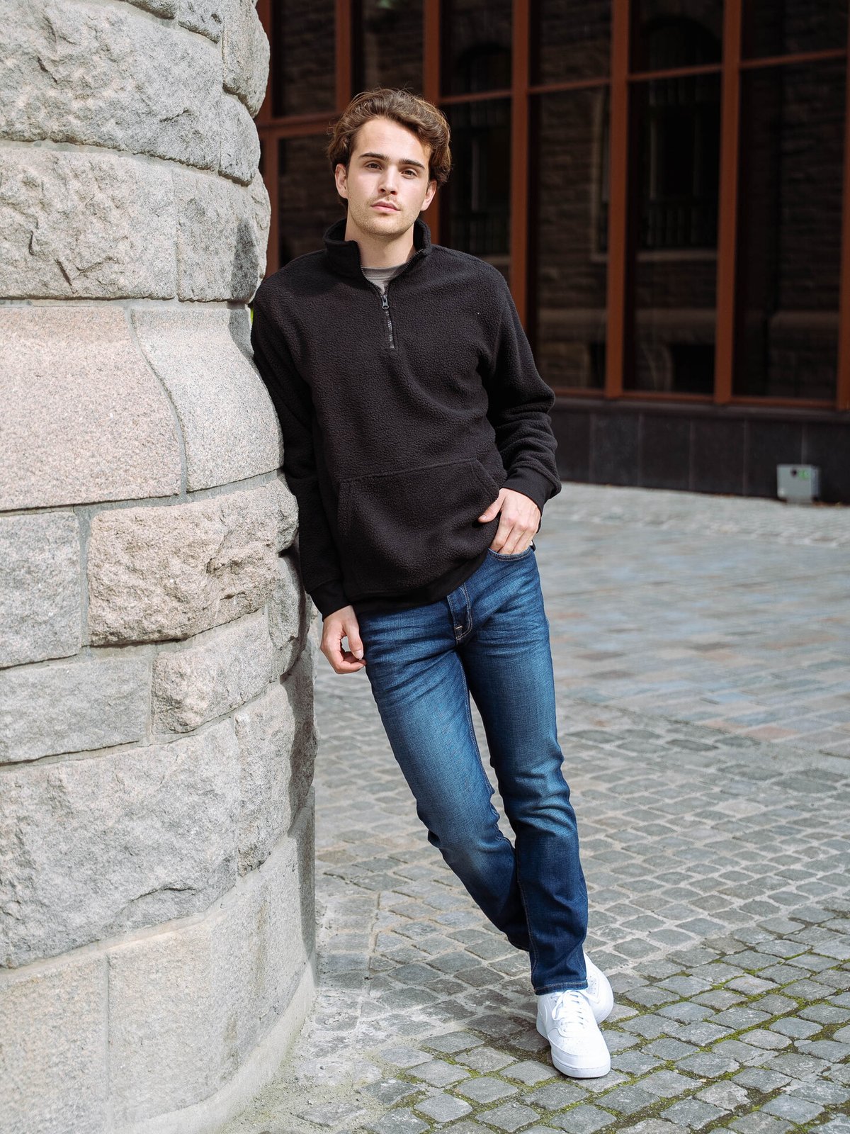 Only & Sons Emilio Reg Teddy Zip Sweat Black