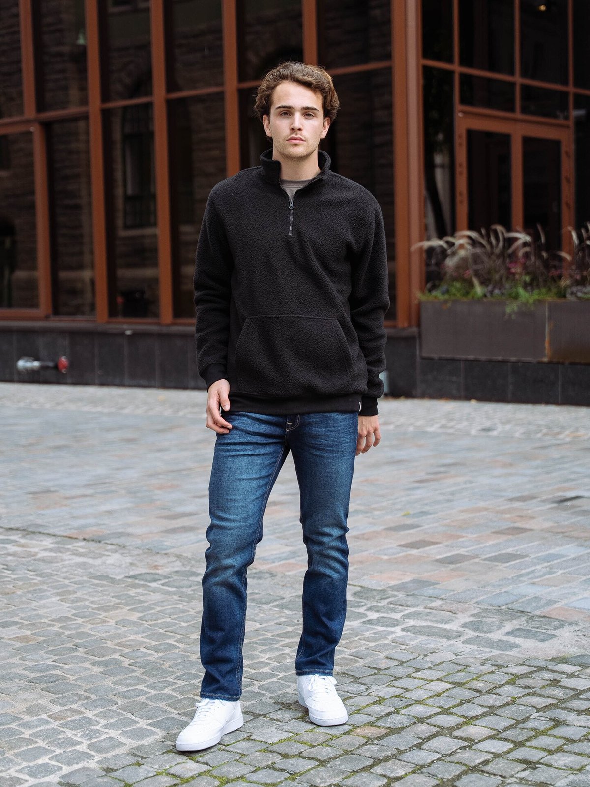 Only & Sons Emilio Reg Teddy Zip Sweat Black
