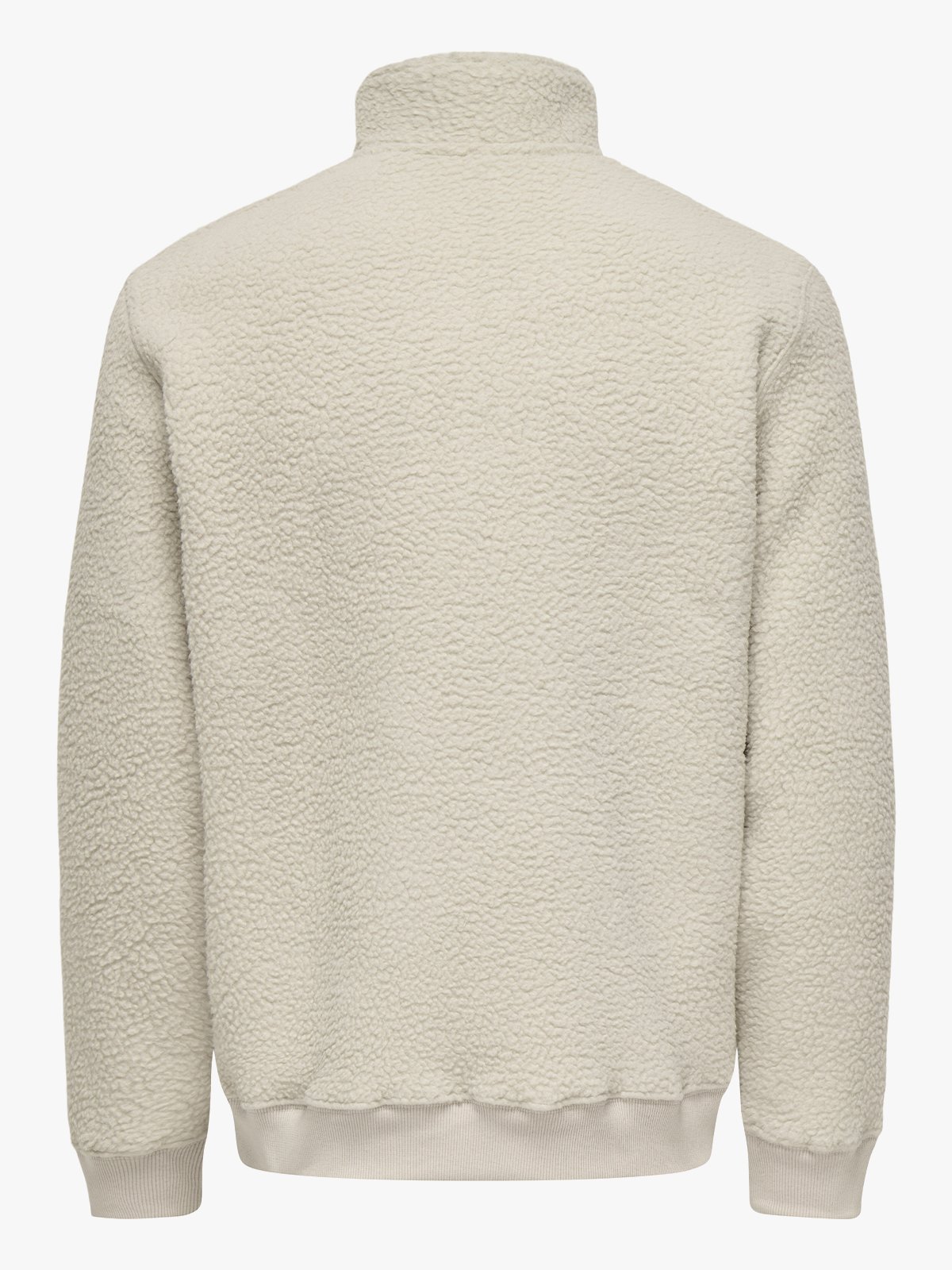 Only & Sons Emilio Reg Teddy Zip Sweat Silver Lining