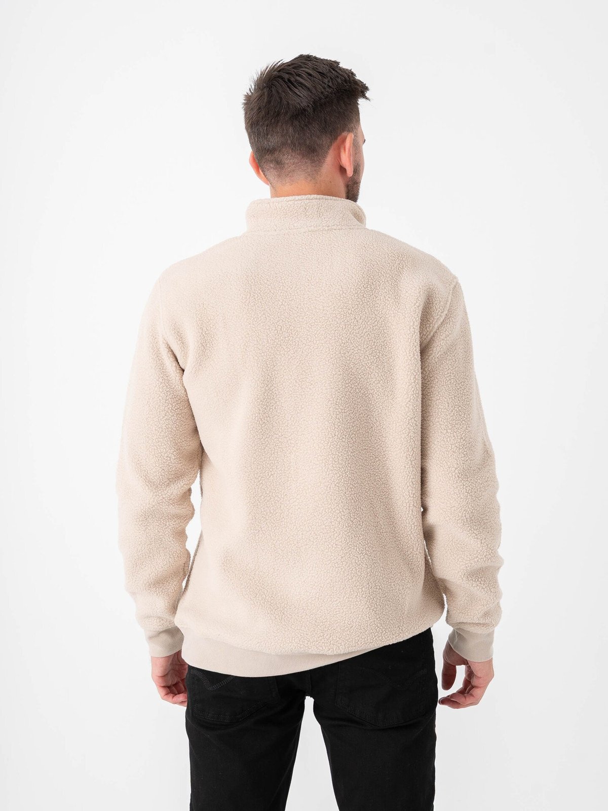 Only & Sons Emilio Reg Teddy Zip Sweat Silver Lining