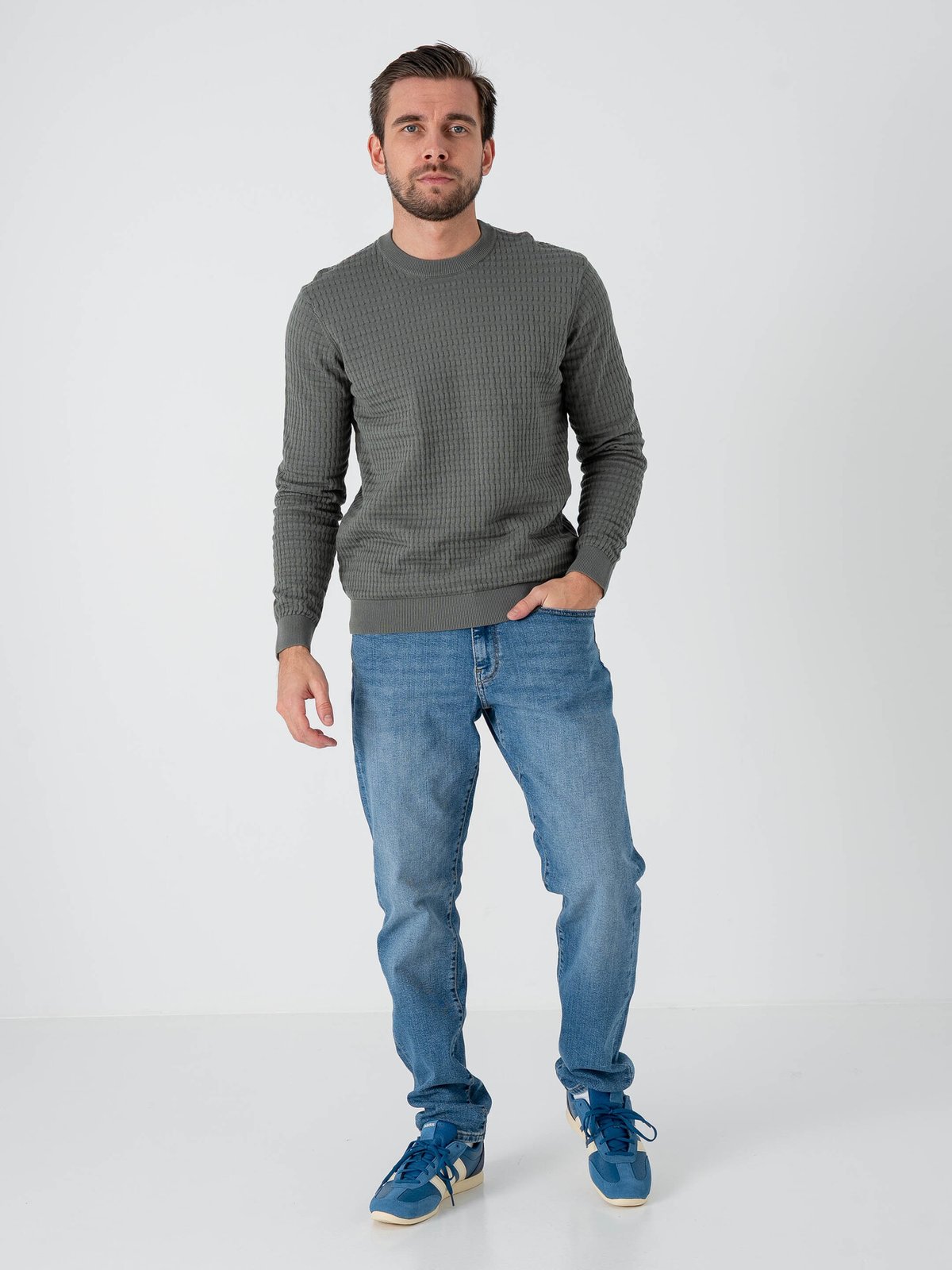 Only & Sons Berry Regular Long Sleeve Crew Knit Castor Gray