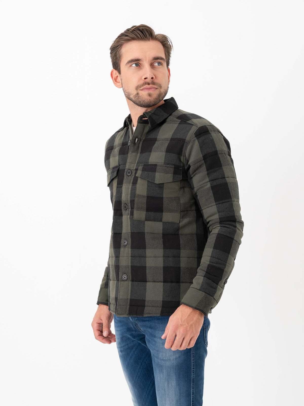 Only & Sons Gudmund Check Shacket Forest Night