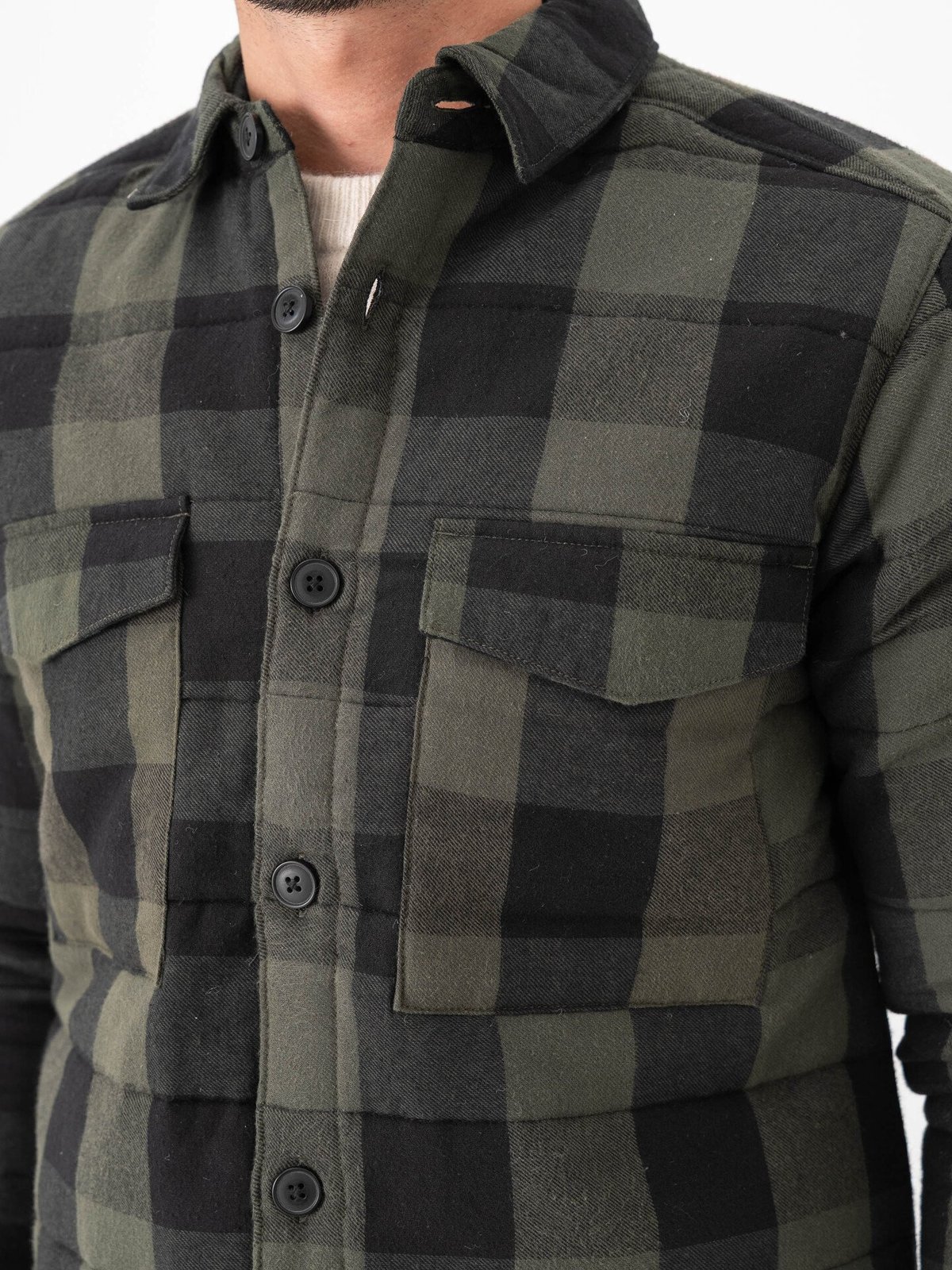 Only & Sons Gudmund Check Shacket Forest Night