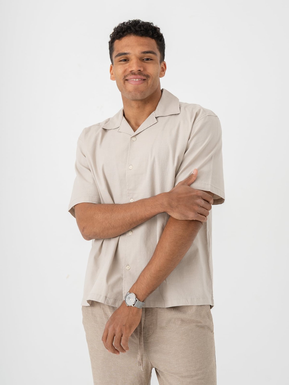 Only & Sons Reid Regular Resort Shirt Silver Lining