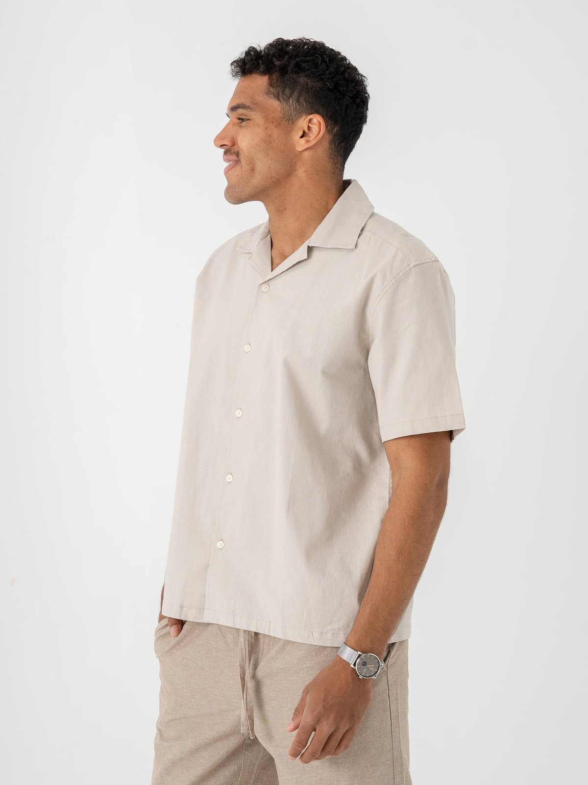 Only & Sons Reid Regular Resort Shirt Silver Lining