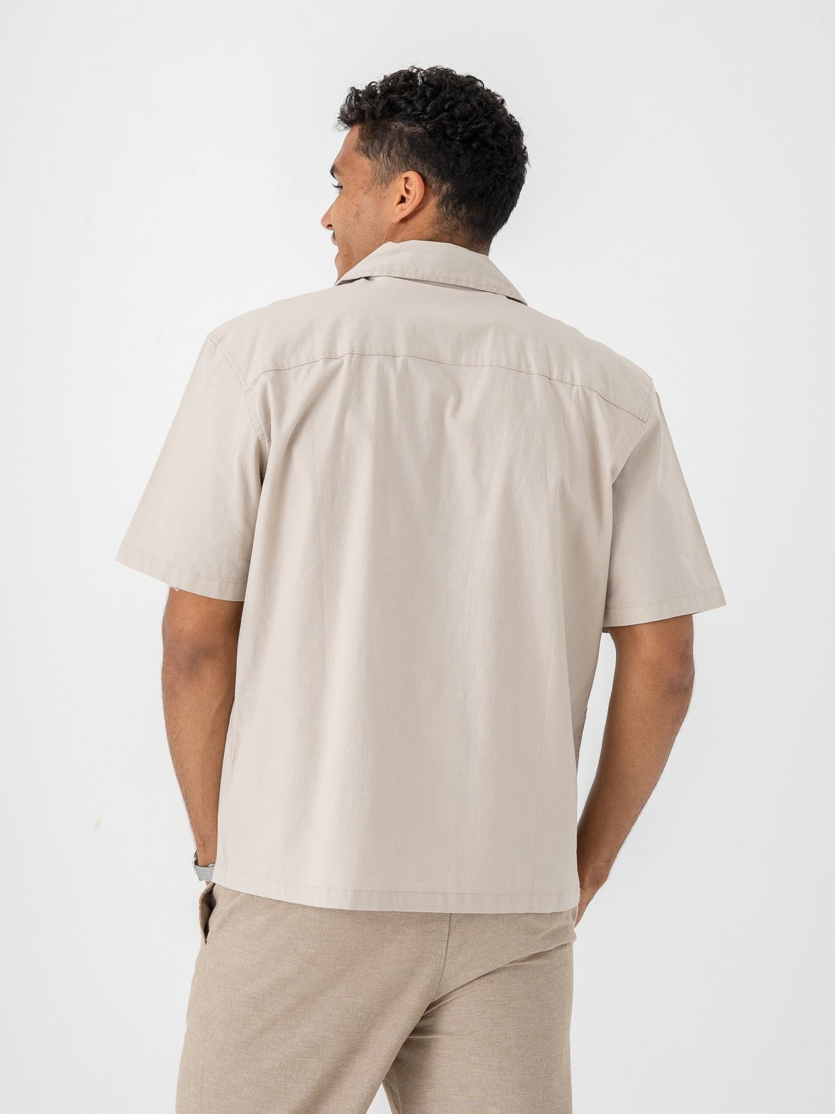 Only & Sons Reid Regular Resort Shirt Silver Lining