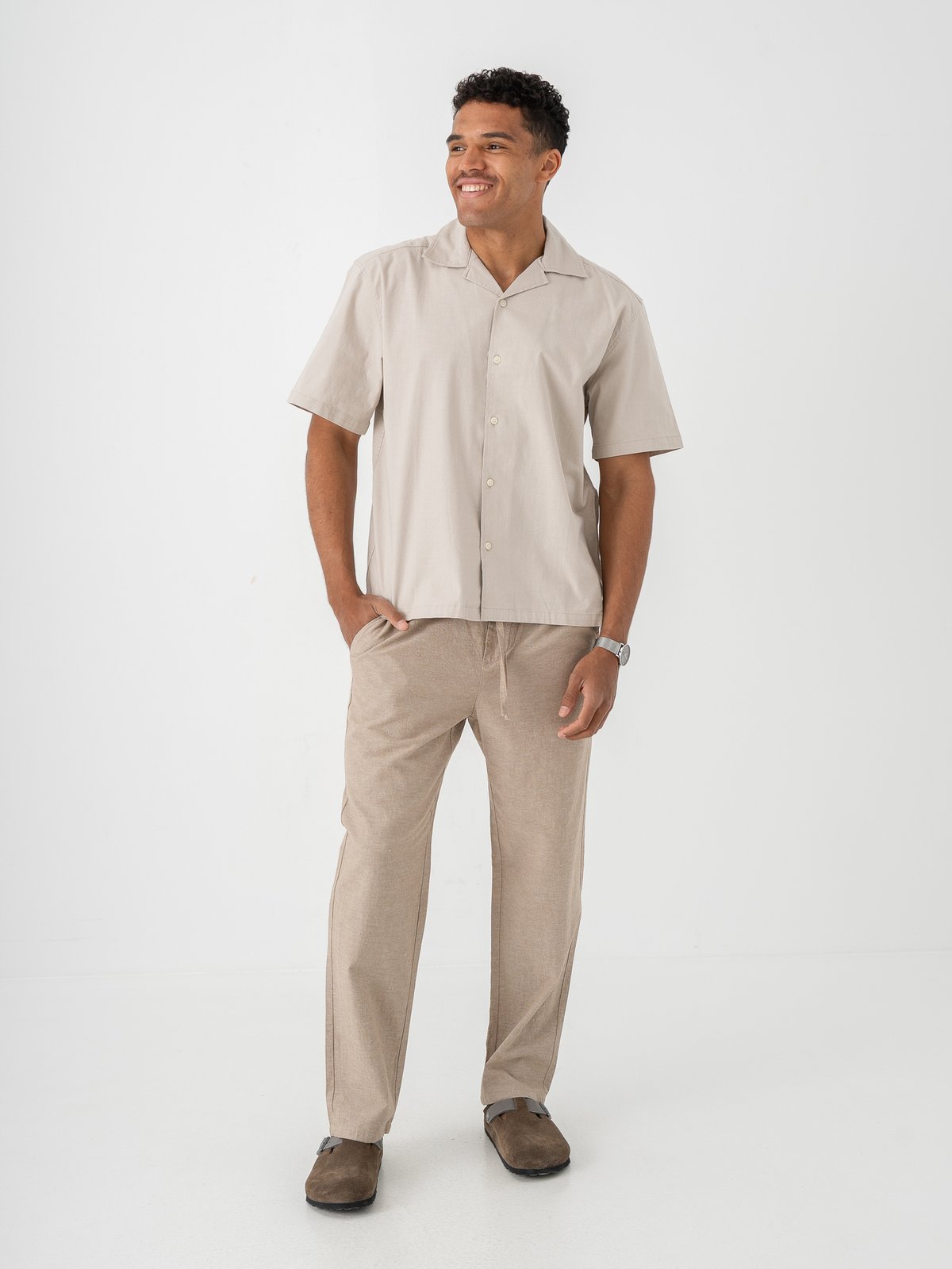 Only & Sons Reid Regular Resort Shirt Silver Lining