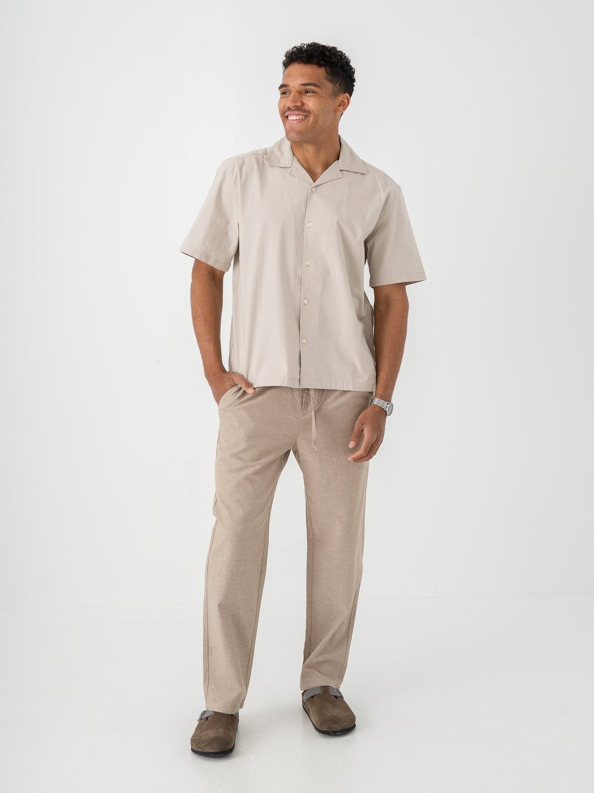 Only & Sons Reid Regular Resort Shirt Silver Lining