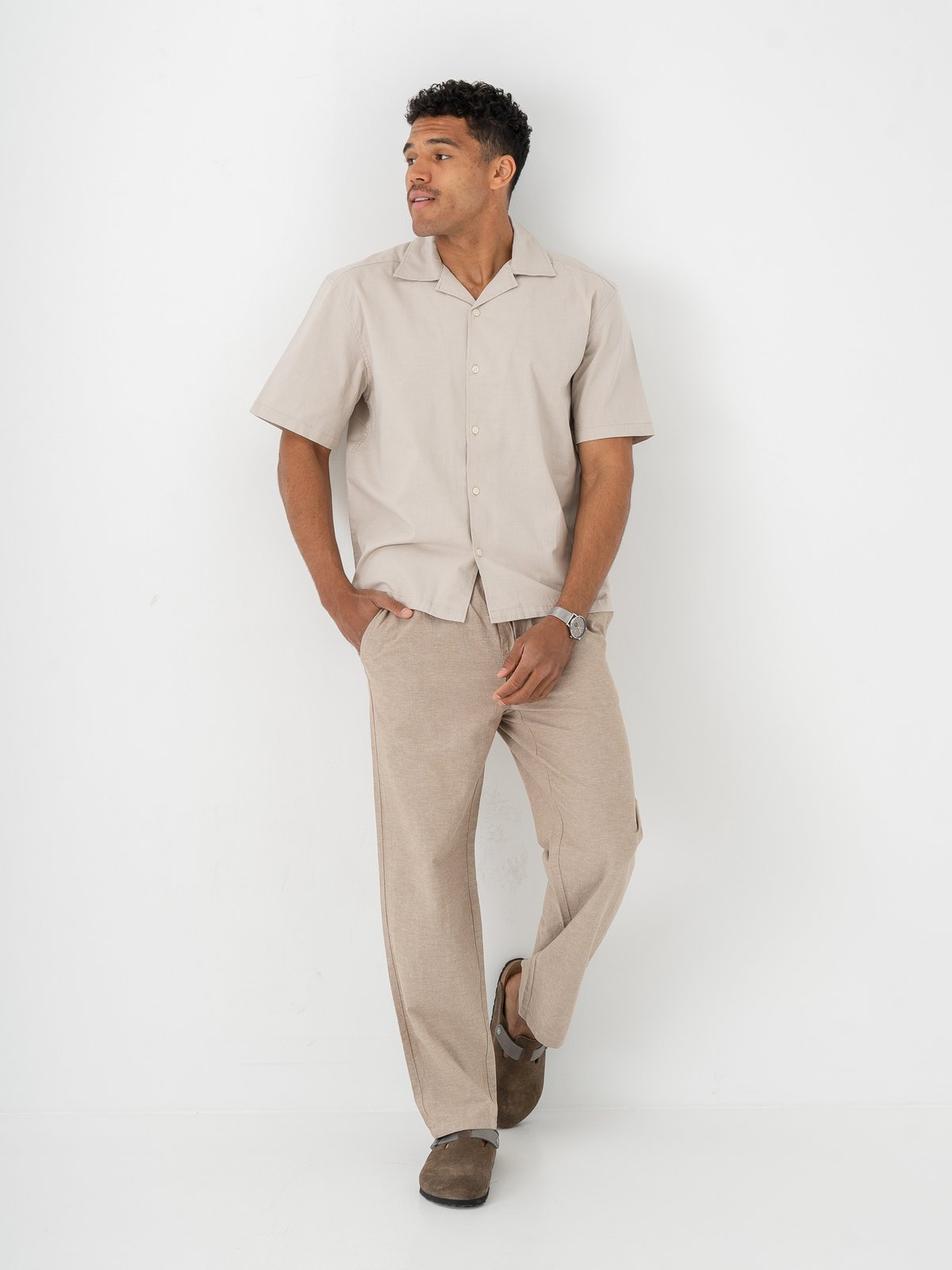 Only & Sons Reid Regular Resort Shirt Silver Lining