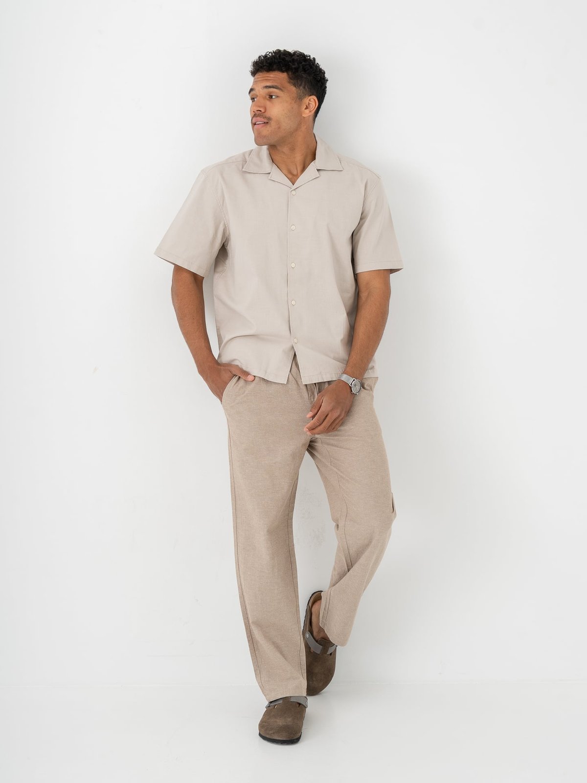 Only & Sons Reid Regular Resort Shirt Silver Lining