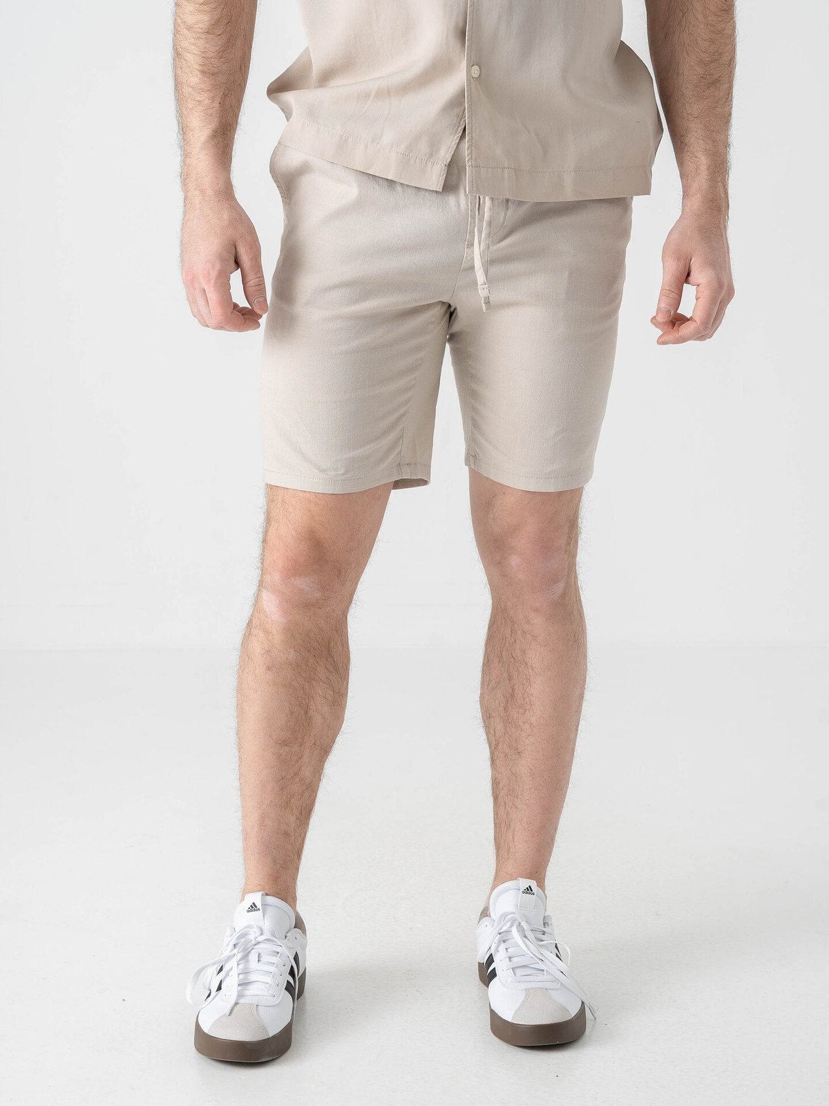Only & Sons Reid Slim Slub Shorts Silver Lining