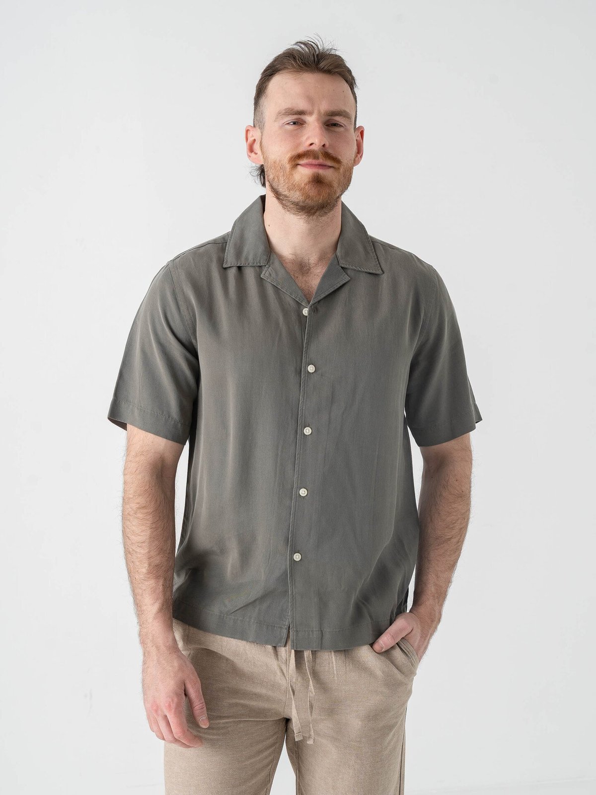 Only & Sons Peru Short Sleeve Reg Tencel Shirt Castor Gray