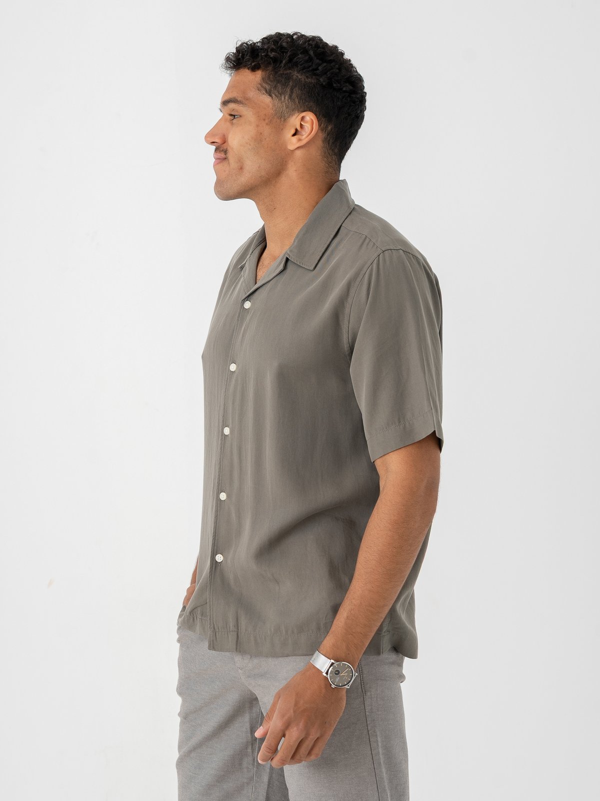 Only & Sons Peru Short Sleeve Reg Tencel Shirt Castor Gray
