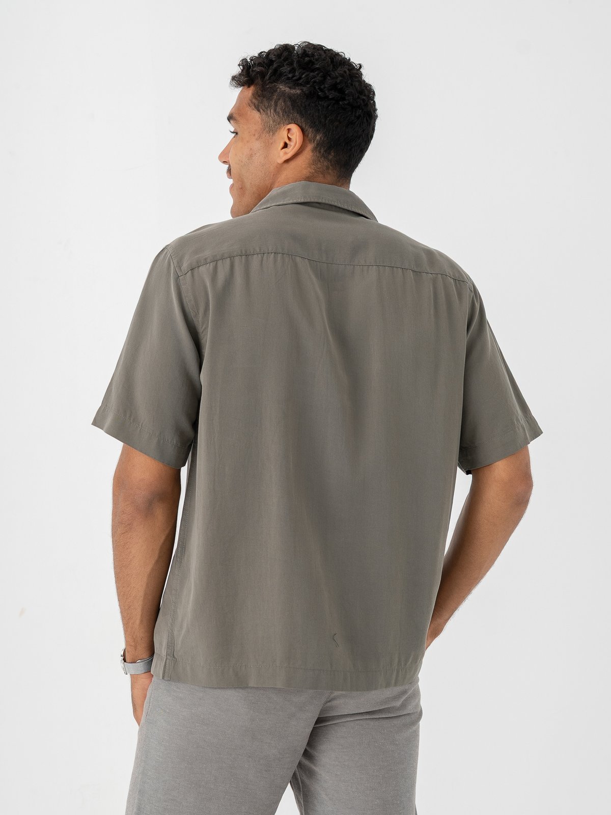 Only & Sons Peru Short Sleeve Reg Tencel Shirt Castor Gray