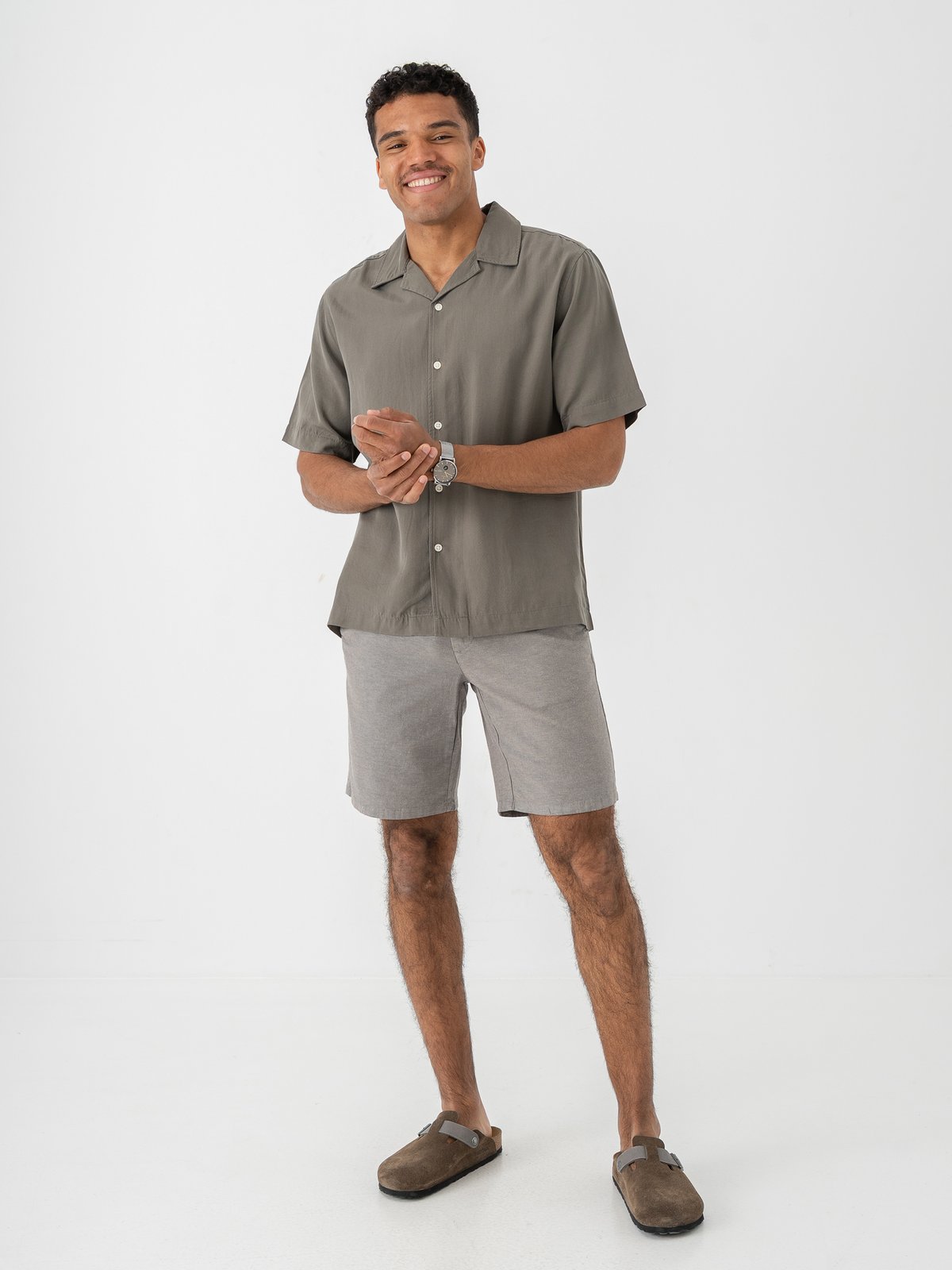 Only & Sons Peru Short Sleeve Reg Tencel Shirt Castor Gray