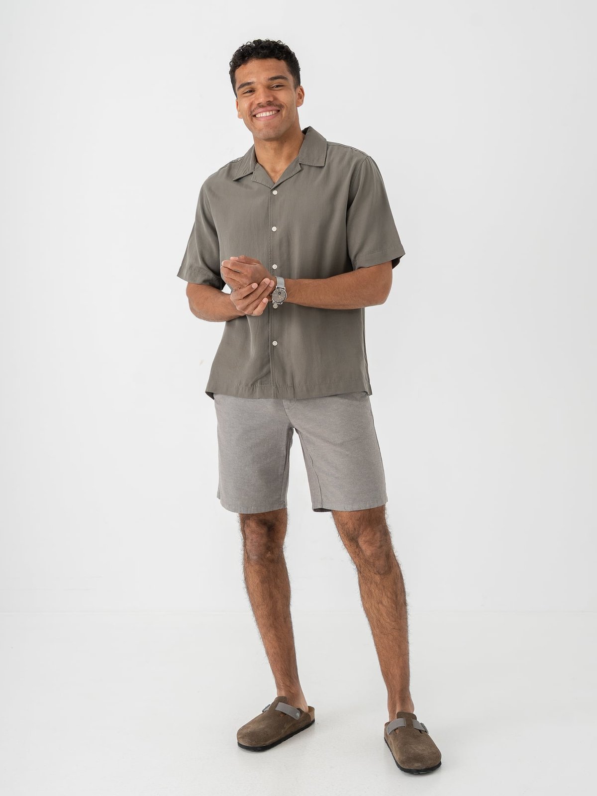 Only & Sons Peru Short Sleeve Reg Tencel Shirt Castor Gray