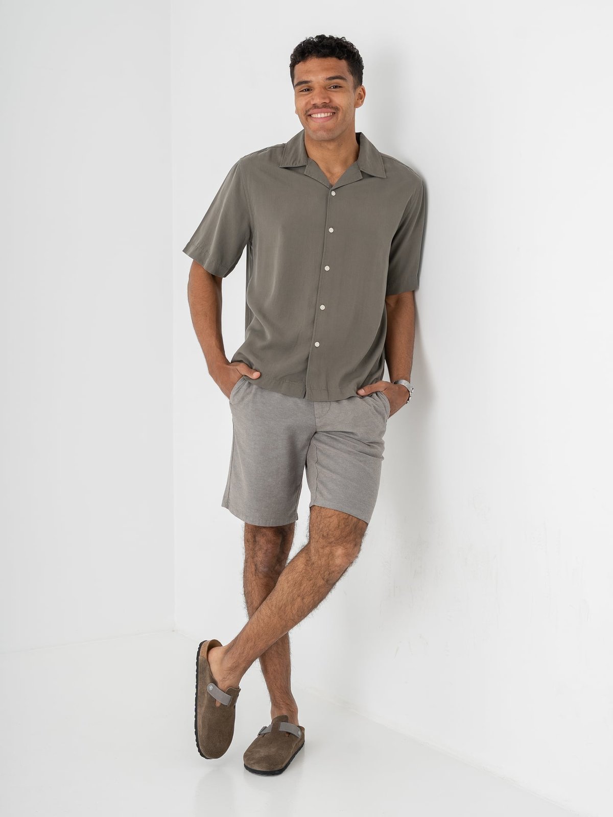 Only & Sons Peru Short Sleeve Reg Tencel Shirt Castor Gray