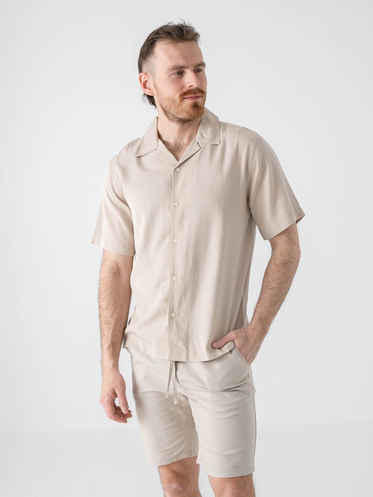 Only & Sons Peru Short Sleeve Reg Tencel Shirt Silver Lining