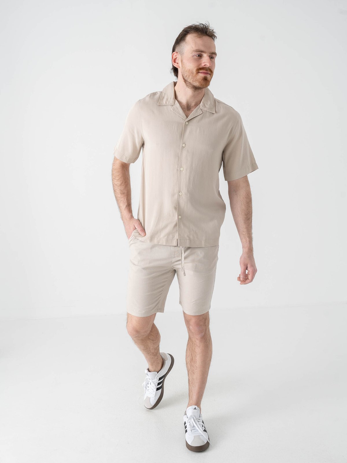 Only & Sons Peru Short Sleeve Reg Tencel Shirt Silver Lining