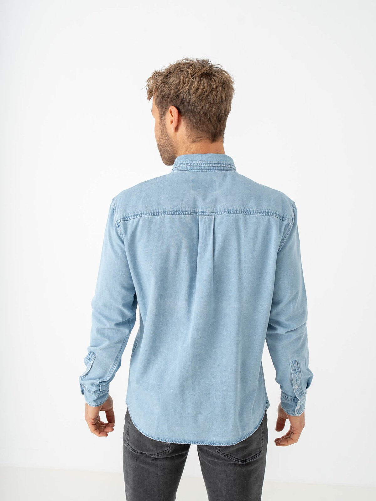 Only & Sons Orson Regular Denim Shirt Light Blue Denim