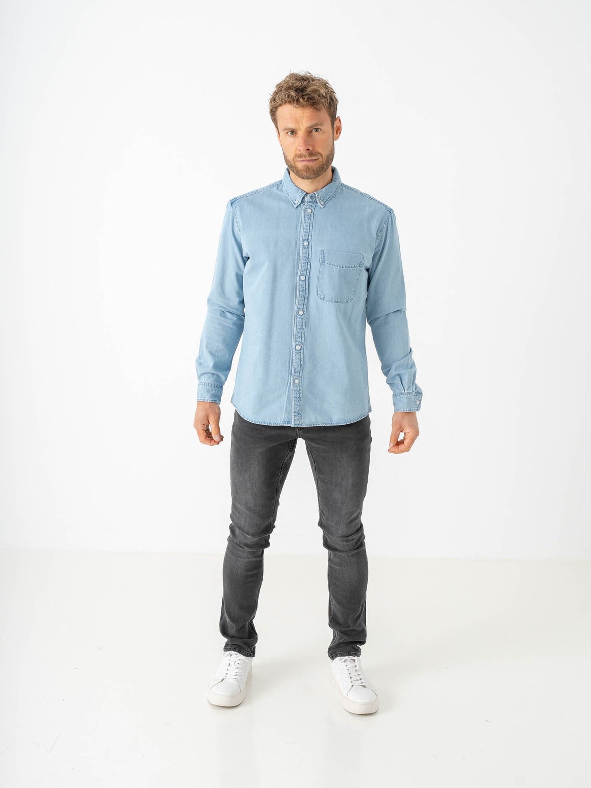 Only & Sons Orson Regular Denim Shirt Light Blue Denim