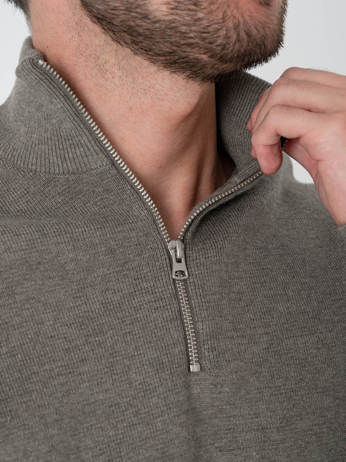 Only & Sons Ting Life Regular Half Zip Knit Castor Gray