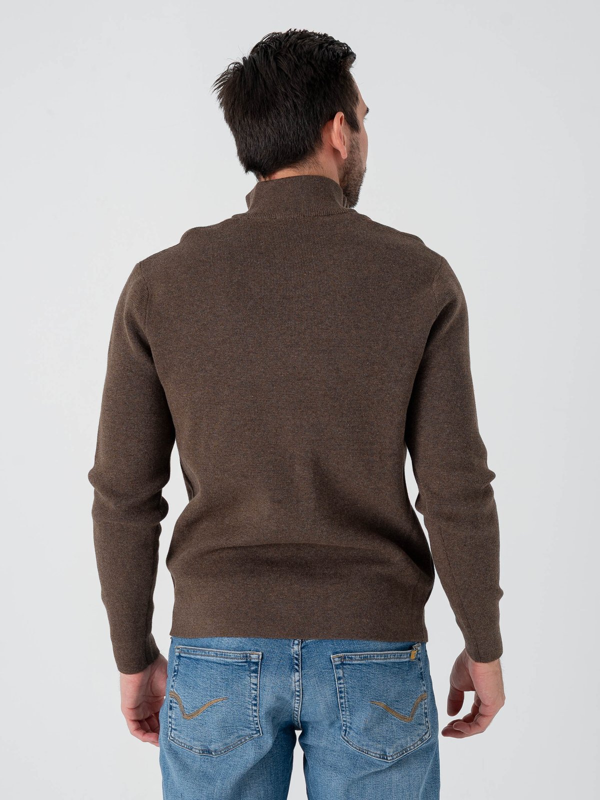 Only & Sons Ting Life Regular Half Zip Knit Coffee Bean