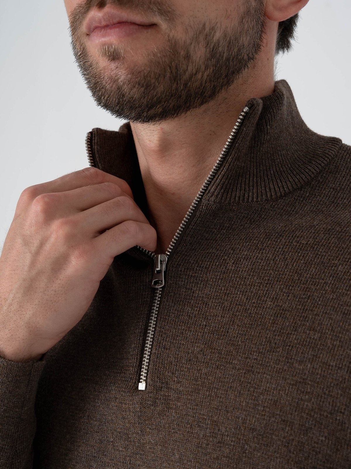 Only & Sons Ting Life Regular Half Zip Knit Coffee Bean