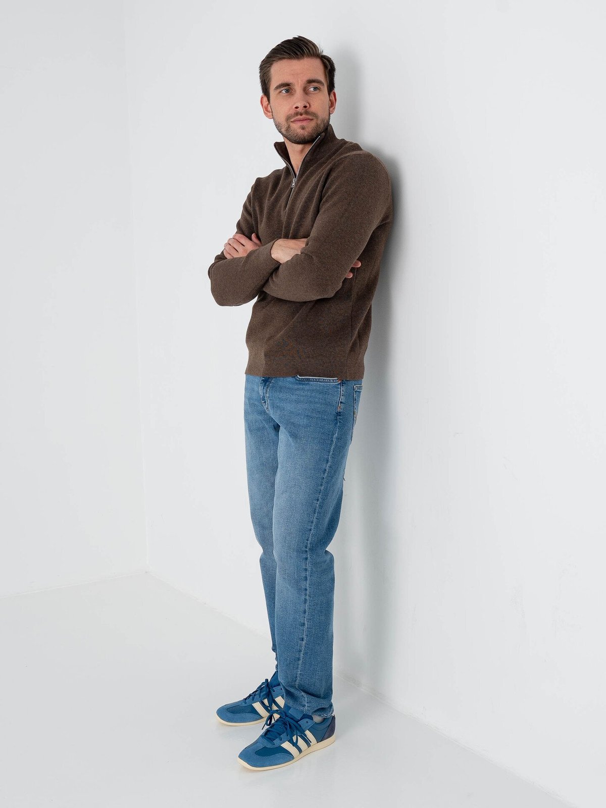 Only & Sons Ting Life Regular Half Zip Knit Coffee Bean