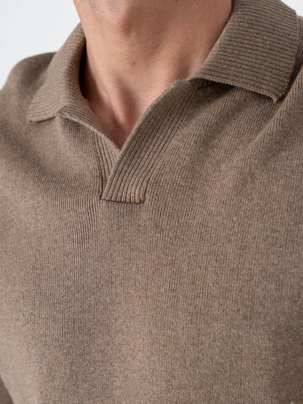 Only & Sons Travis Regular Short Sleeve Mel Knit Desert Taupe Melange