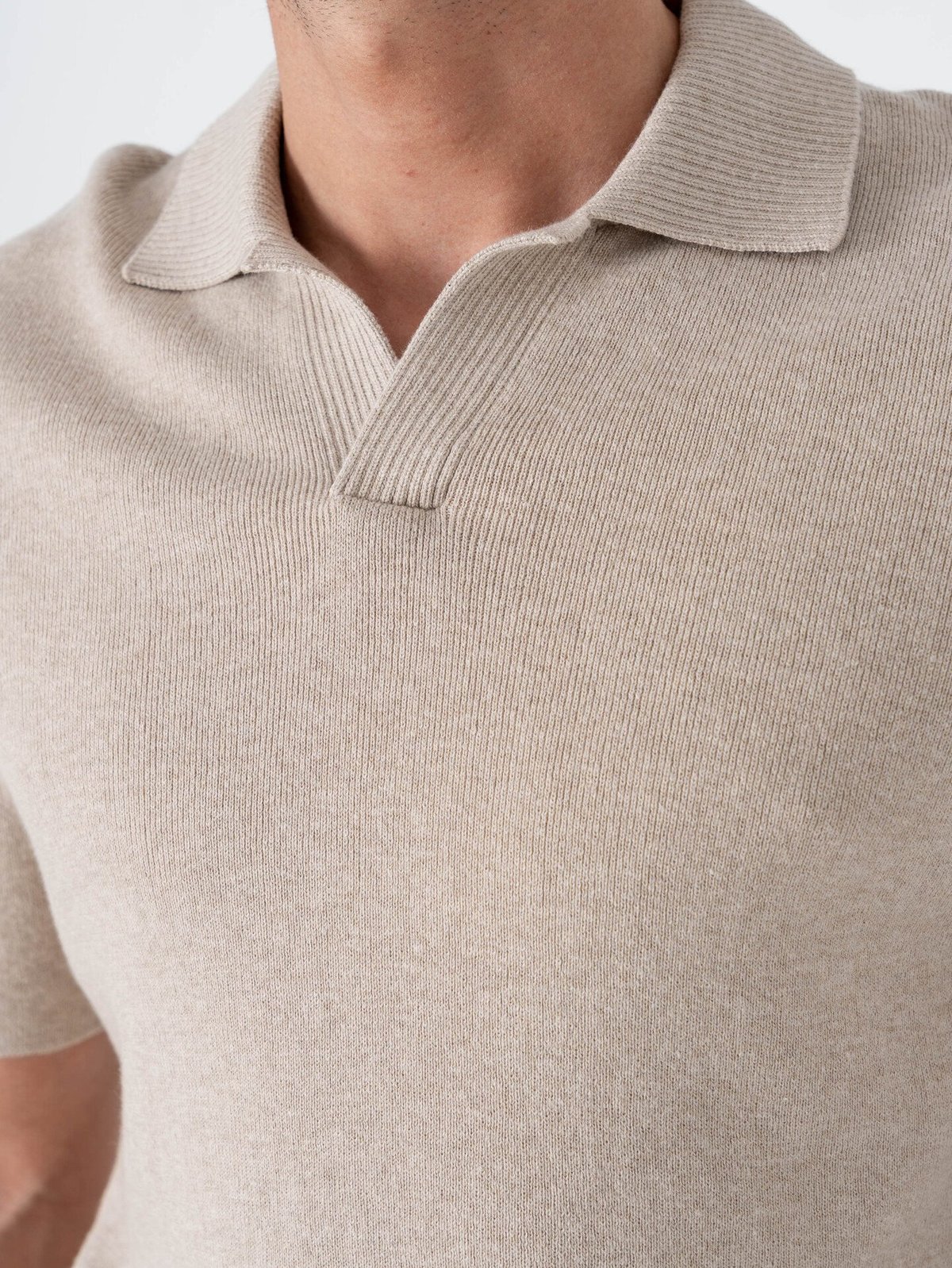 Only & Sons Travis Regular Short Sleeve Mel Knit Oatmeal Melange