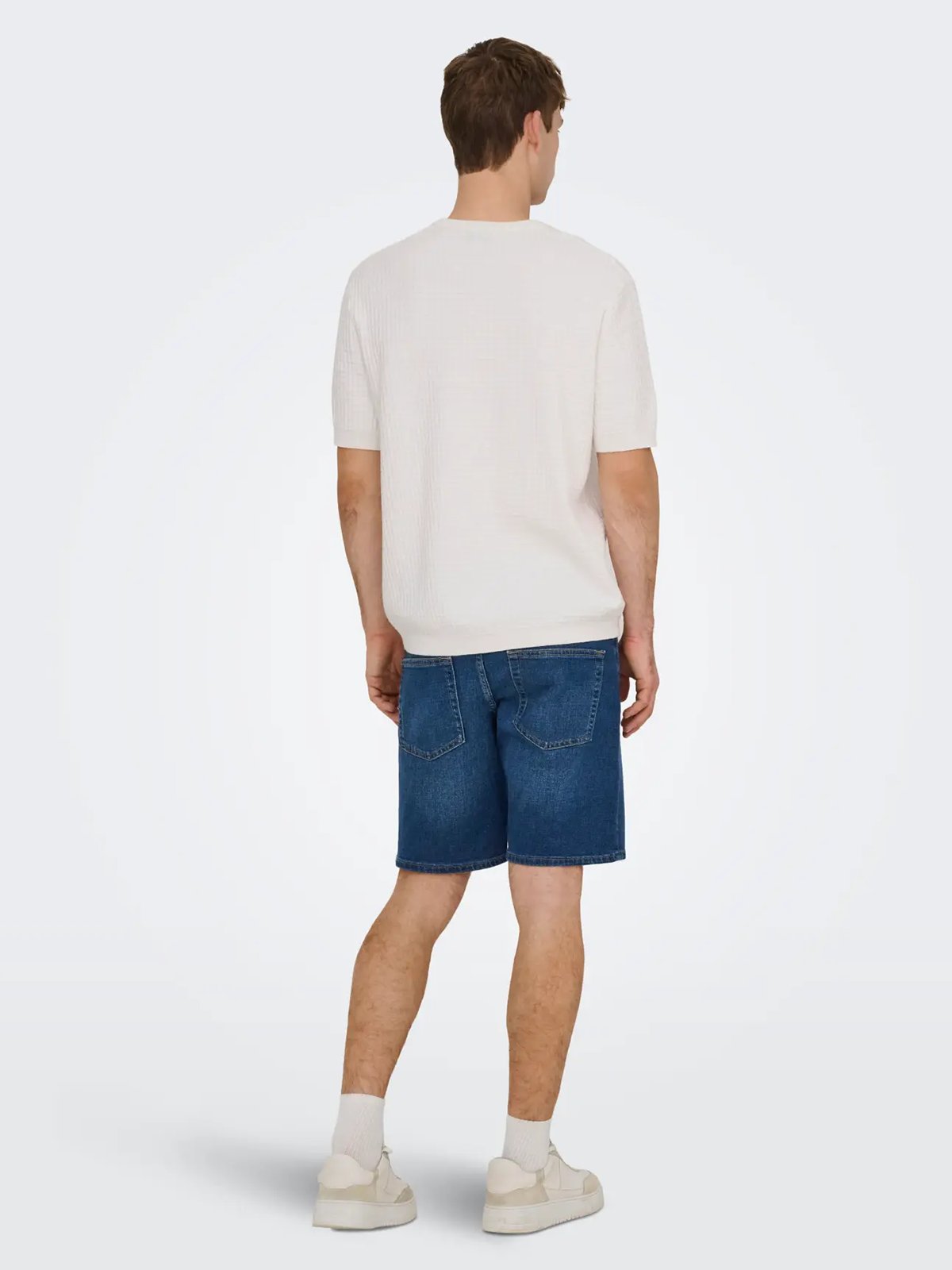 Only & Sons Weft Box Pim Denim Shorts Medium Blue Denim