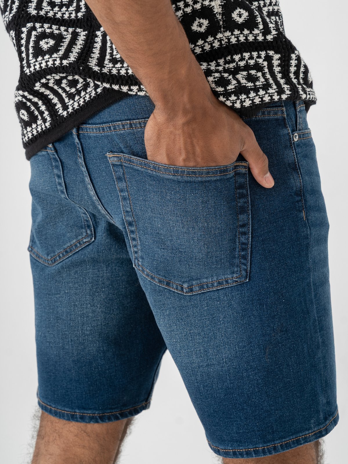 Only & Sons Weft Box Pim Denim Shorts Medium Blue Denim