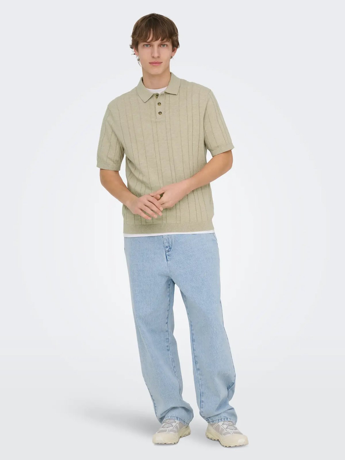 Only & Sons Sofus Regular Short Sleeve Polo Knit Pure Cashmere