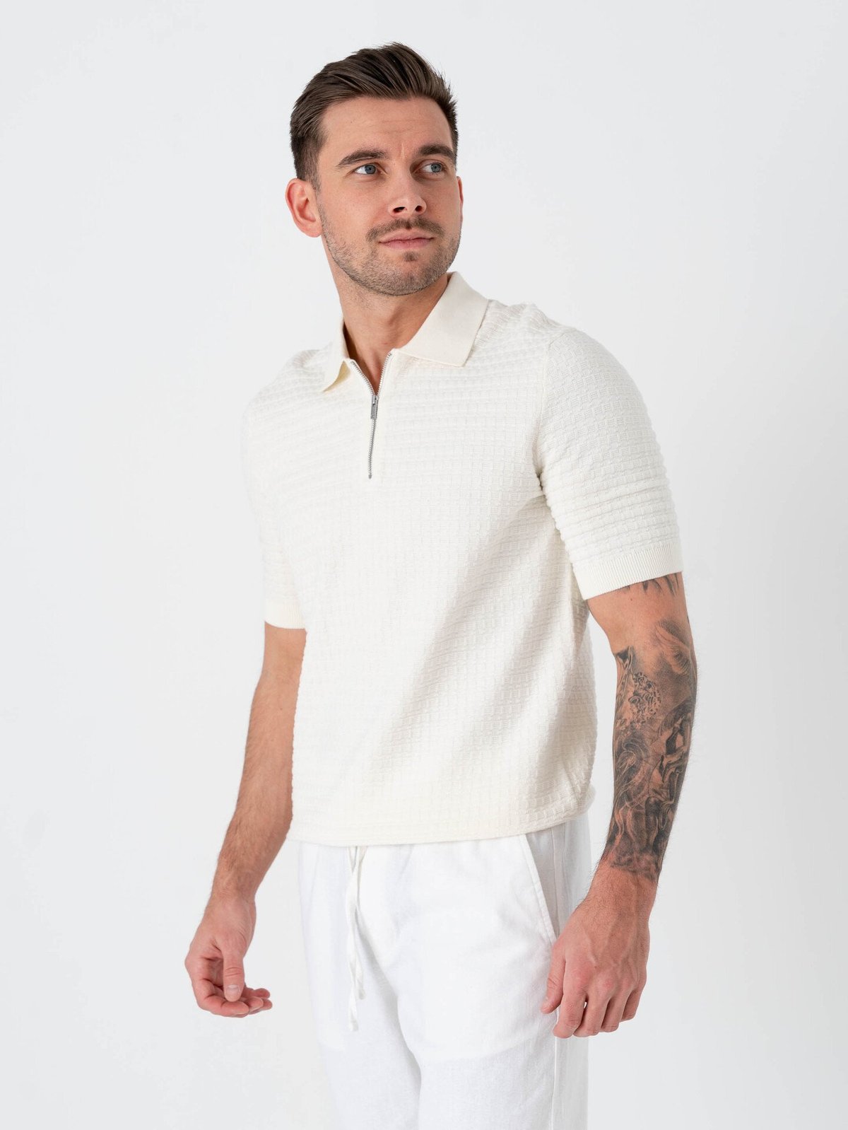 Only & Sons Menu Regular Short Sleeve Structure Polo Knit Egret