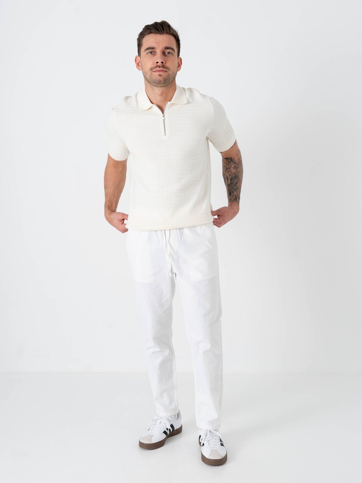 Only & Sons Menu Regular Short Sleeve Structure Polo Knit Egret
