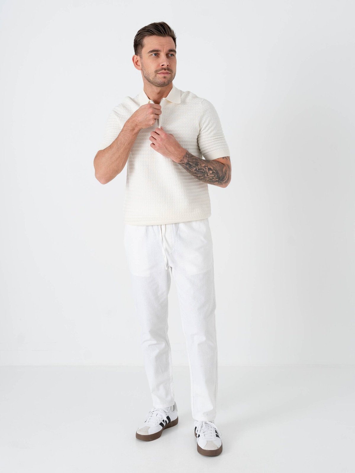 Only & Sons Menu Regular Short Sleeve Structure Polo Knit Egret