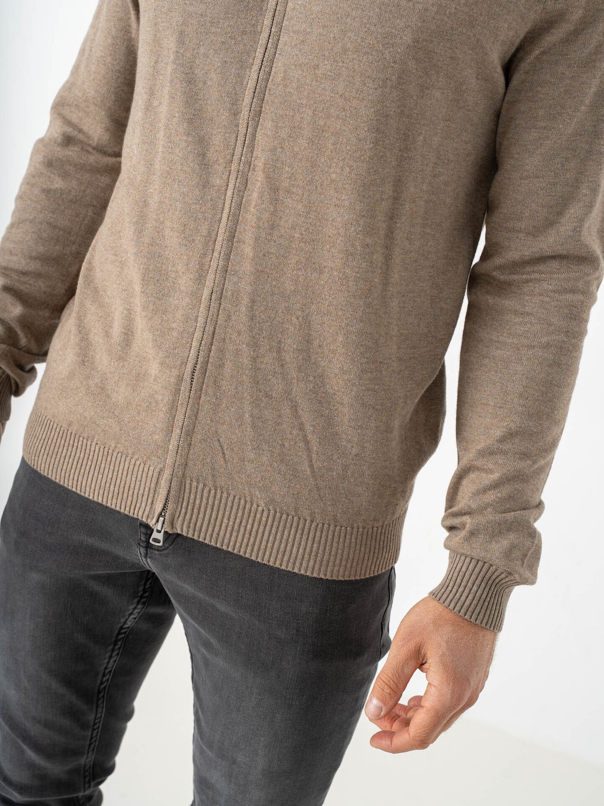 Only & Sons Loui Regular Zip Cardigan Knit Desert Taupe