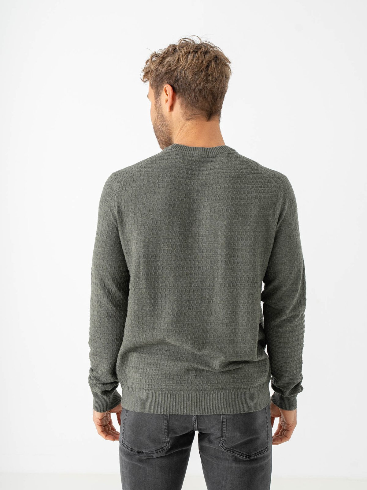 Only & Sons Loui Long Sleeve Structure Crew Regular Castor Gray