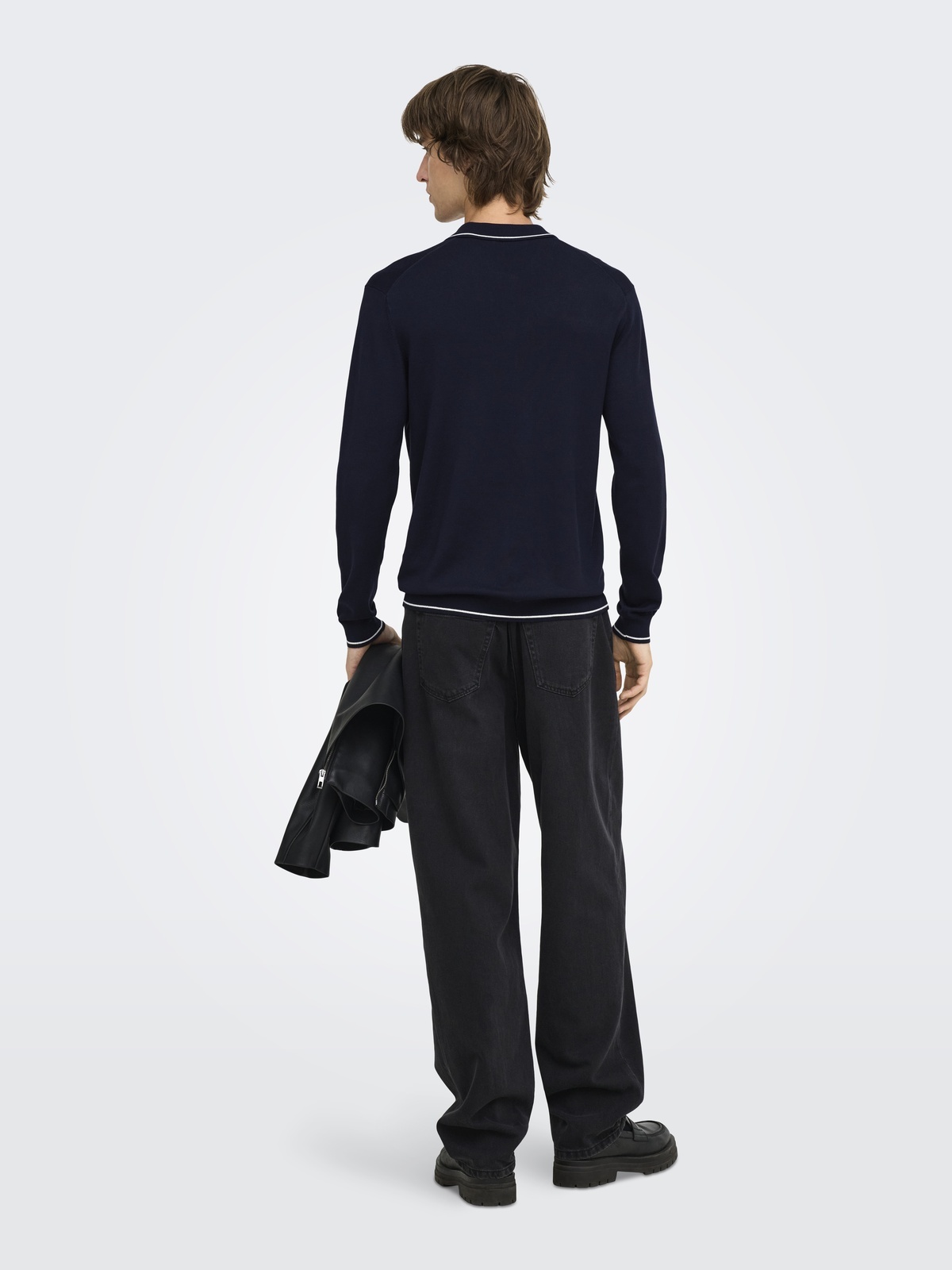 Only & Sons Wyler Regular Zip Polo Dark Navy CLOUD DANCER