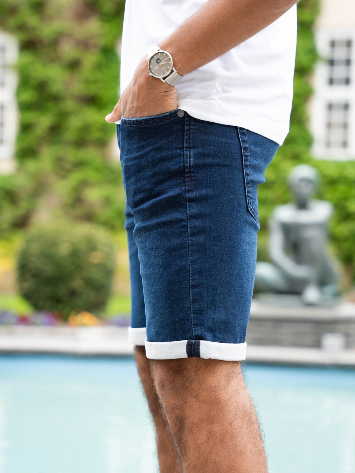 Only & Sons PLY Jog Denim Shorts Blue Denim