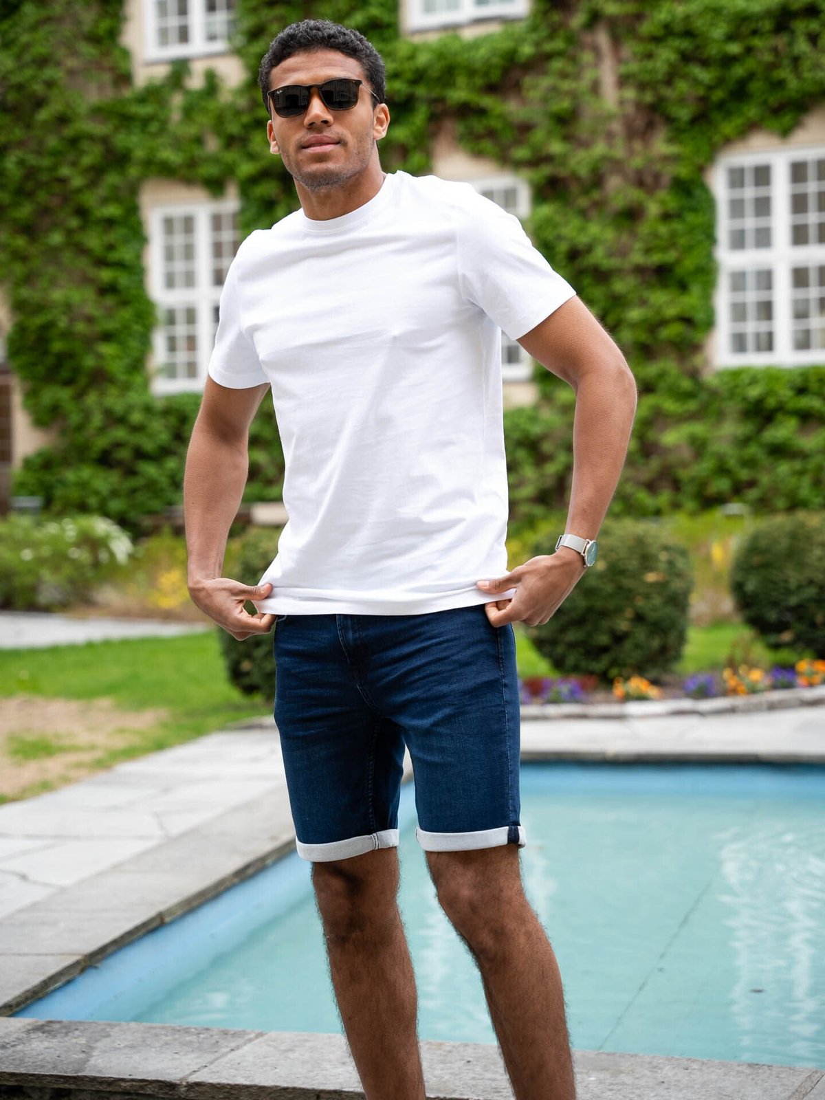 Only & Sons PLY Jog Denim Shorts Blue Denim